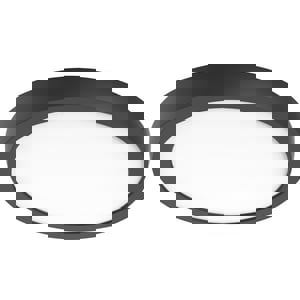 12 x 1-3/50 in. 19.5W 1-Light LED Contemporary Flush Mount Ceiling Fixture in Black